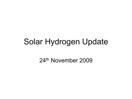 Solar Hydrogen Update - Imperial College London