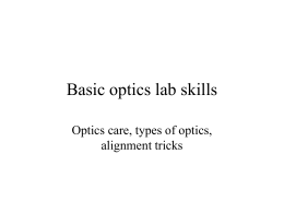 Basic optics lab skills