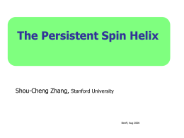 The Persistent Spin Helix