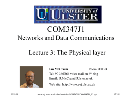 COM347J1 Networks and Data Communications L1