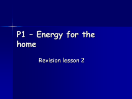 P1 – Energy for the home