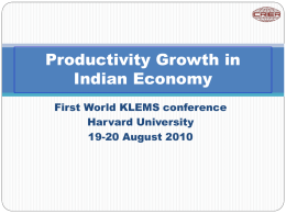Productivity - WORLD KLEMS