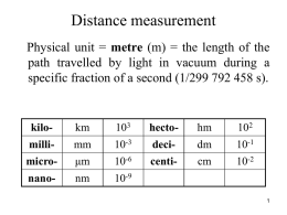 Measurement of distances