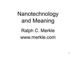 Long and medium term goals in molecular nanotechnology