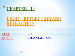 CHAPTER – 10 LIGHT : REFLECTION AND REFRACTION
