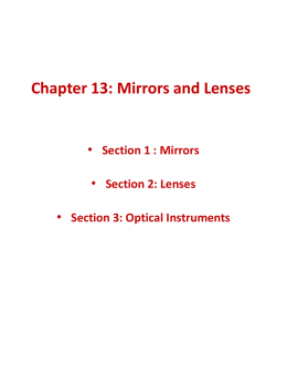 Chapter 13: Mirrors and Lenses