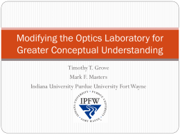 Modifying the Optics Laboratory for Greater Conceptual