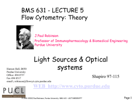 LECTURE 1 Flow Cytometry - Purdue University Cytometry