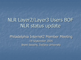 NLR Layer2/Layer3 BOF NLR status update