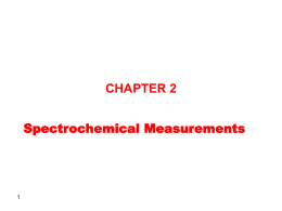 Chapter 2 Spectrochemical Meaurements
