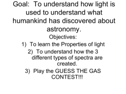 Goal: To understand how light can be used to