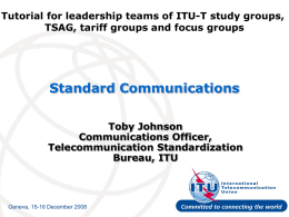 ITU-T Standardization: Multimedia