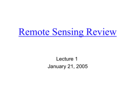 Intro to Remote Sensing