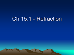 Ch 15.1 - Refraction