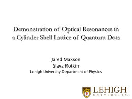 Demonstration of Optical Resonances in a