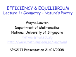 Equilibrium1 - Department of Mathematics