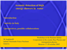 Acoustic Detection of High Energy Showers in Water
