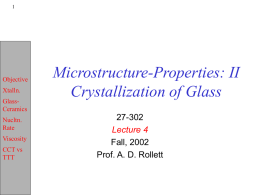 4th lecture on crystallization of glass