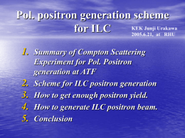 Pol. positron geneation scheme for ILC