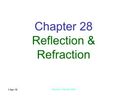 Reflection & Refraction (Chap. 28)