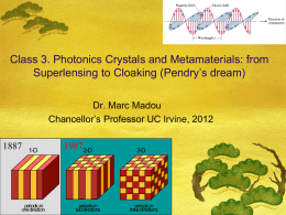 Photonics and Metamaterials