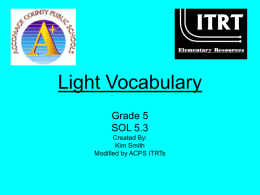 Light Vocabulary Quiz