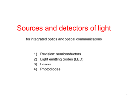 4. Sources and detectors of light for integrated optics