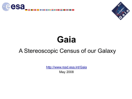 GAIA A Stereoscopic Census of our Galaxy - RSSD