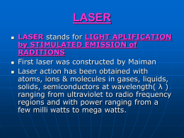LIGHT APLIFICATION by STIMULATED EMISSION of RADITIONS