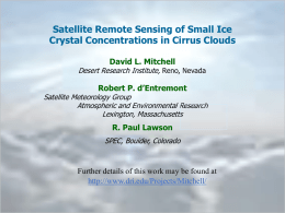 Satellite Remote-Sensing of Small Ice Crystal Concentrations in