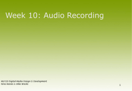 Information about sound recording