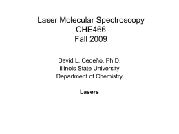 Laser Molecular Spectroscopy CHE466 Fall 2007