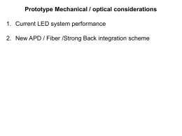Prototype Mechanical / optical considerations