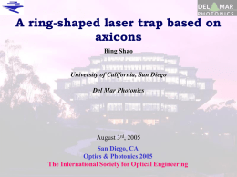 A ring-shaped laser trap based on axicons