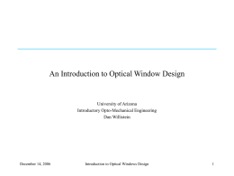 An Introduction to Optical Windows Design