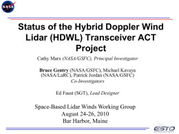 Status of the Hybrid Doppler Wind Lidar (HDWL) Transceiver ACT