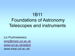 Telescopes and instruments