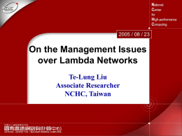 On the Management Issues over Lambda Networks