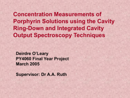 Cavity Ring-Down Spectroscopy