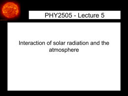 PHY2505 Lecture 5 - Atmospheric Physics