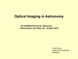 Optical imaging in Astronomy