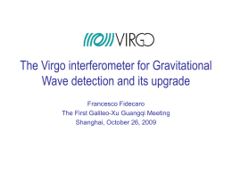 The Virgo interferometer for Gravitational Wave detection