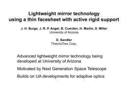 Conventional Mirror Technology - The University of Arizona College
