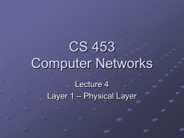 Lecture 4: Layer 1- Physical Layer, Fiber Optics