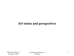 AO status and perspectives