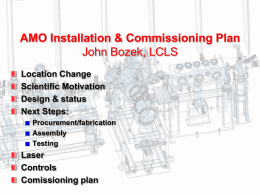 AMO: Installation & Commissioning Plan