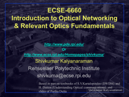 356961: Internet Protocols - ECSE - Rensselaer Polytechnic Institute