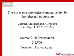 Thermo-elastic properties characterization by photothermal