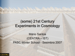 21st Century Experiments in Cosmology
