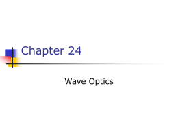 Chapter 24: Wave Optics